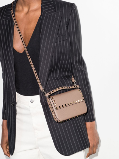 Valentino Rockstud Top-handle Mini Bag In Nude