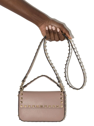 Valentino Rockstud Top-handle Mini Bag In Nude