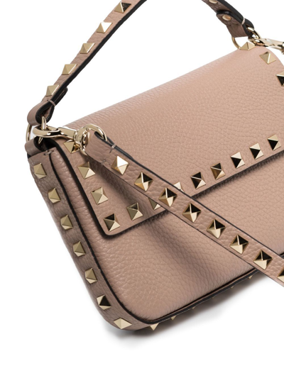 Valentino Rockstud Top-handle Mini Bag In Nude