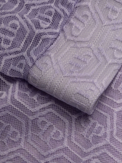 Philipp Plein Monogram-pattern Leggings In Violett