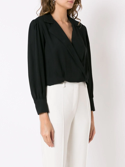 Shop Alcaçuz Castanho Wrapped Blouse In Black