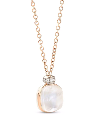 Shop Pomellato 18kt Rose Gold Nudo Classic Diamond Pendant Necklace In Pink