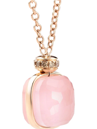 Shop Pomellato 18kt Rose Gold Nudo Classic Diamond Pendant Necklace In Pink
