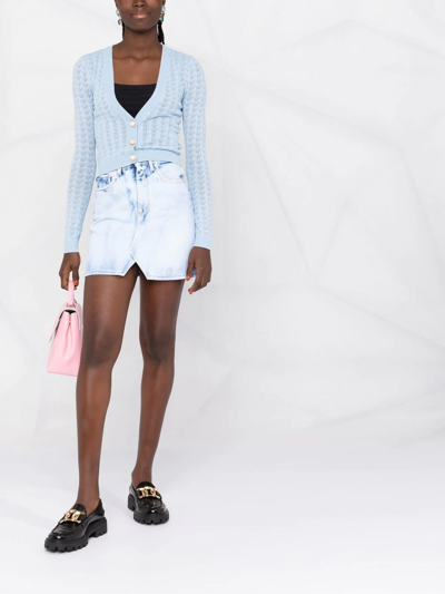 Shop Alessandra Rich High-waisted Denim Skirt In Blau