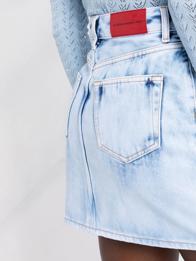 Alessandra Rich High-waisted Denim Skirt In Blau
