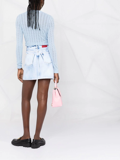 Shop Alessandra Rich High-waisted Denim Skirt In Blau