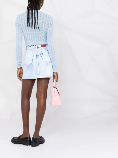 Alessandra Rich High-waisted Denim Skirt In Blau