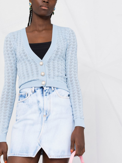 Alessandra Rich High-waisted Denim Skirt In Blau