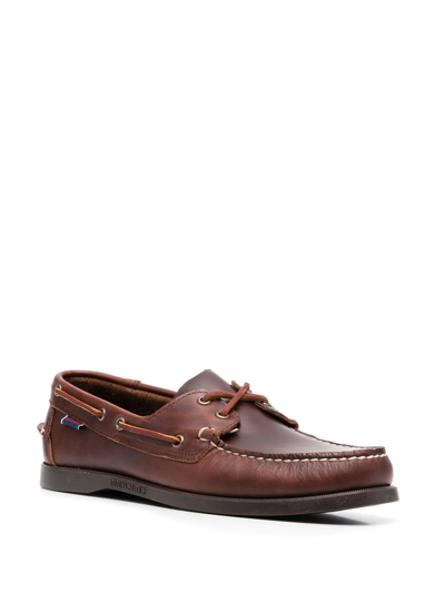 Shop Sebago Lace-up Detail Loafers In Braun