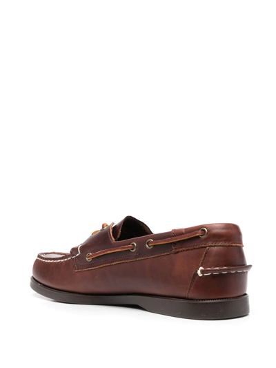 Shop Sebago Lace-up Detail Loafers In Braun