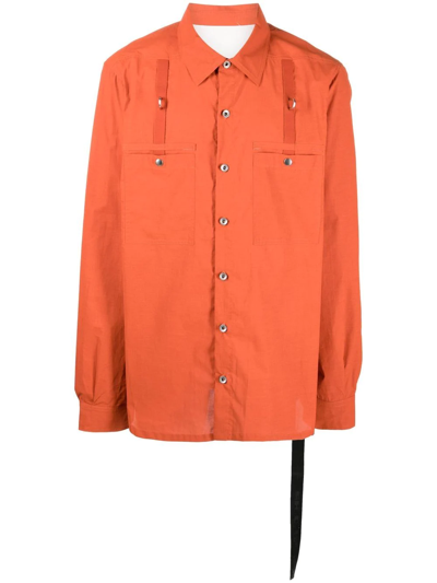 Shop Rick Owens Drkshdw Strap-detail Long-sleeve Shirt In Orange