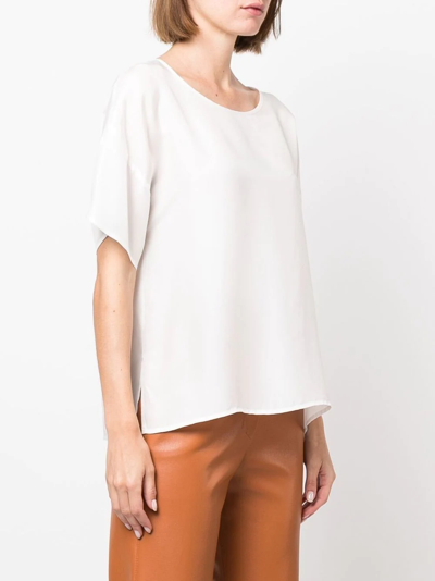 Shop P.a.r.o.s.h Short-sleeve Silk T-shirt In Weiss