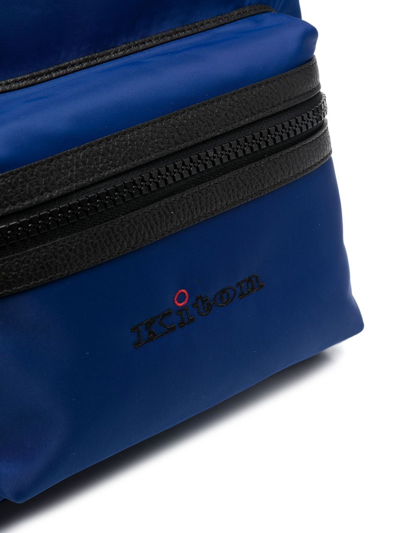 Shop Kiton Logo-print Zip-up Backpack In Blau