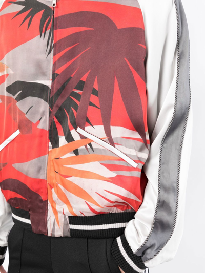 Shop Palm Angels Palm Tree-print Bomber Jacket In Rot