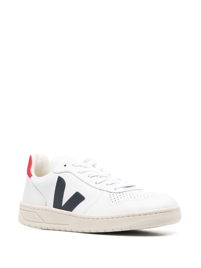 Shop Veja V-10 Lace-up Sneakers In Weiss