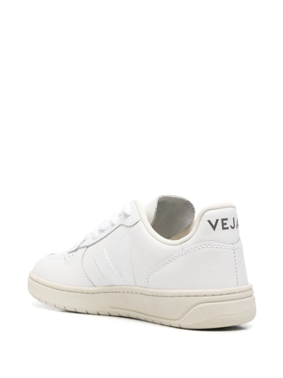 Shop Veja V-10 Lace-up Sneakers In Weiss