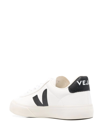 Veja White Field Sneaker Heel Black Logo In Weiss