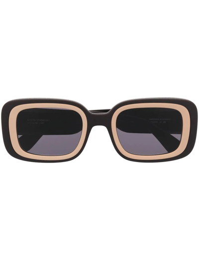 Shop Mykita Square Frame Sunglasses In Schwarz