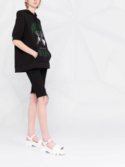 Raf Simons Graphic-print Detachable-sleeve Hoodie In Black