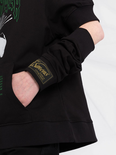 Raf Simons Graphic-print Detachable-sleeve Hoodie In Black