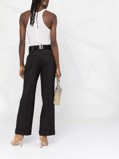 Shop Saint Laurent High Waist Wide-leg Trousers In Black