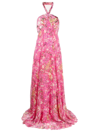 Shop Etro Floral Maxi Dress In Rosa