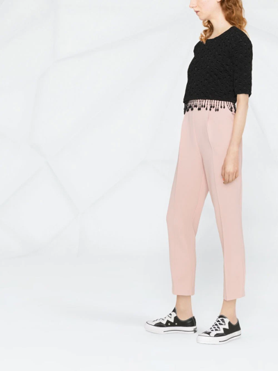 Pinko High-rise Tailored Trousers In Rosa