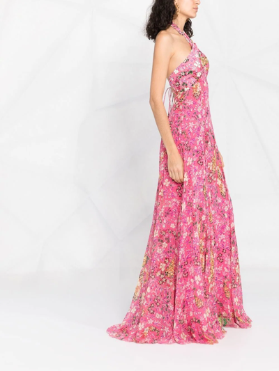 Shop Etro Floral Maxi Dress In Rosa