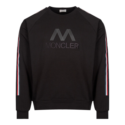 Shop Moncler Taped Sweatshirt In Black