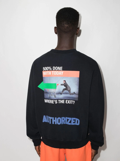Shop Heron Preston A.f. Authorized Crew-neck Sweatshirt In Black