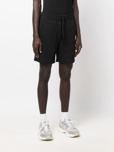 Mackage Logo-patch Drawstring Shorts In Schwarz