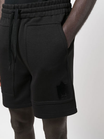 Mackage Logo-patch Drawstring Shorts In Schwarz