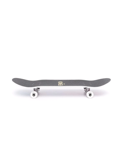 Shop Fendi Logo-print Metallic Skateboard In Black