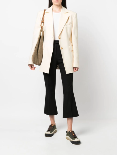 Jacob Cohen Flared Cropped Trousers In Schwarz