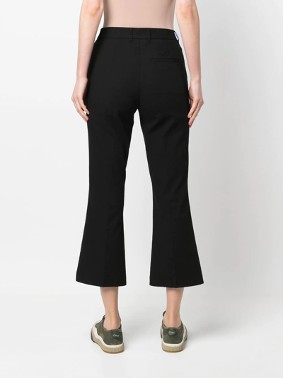 Jacob Cohen Flared Cropped Trousers In Schwarz
