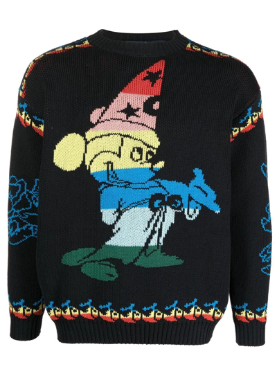 Shop Stella Mccartney X Disney Fantasia Rainbow Mickey Knitted Jumper In Schwarz