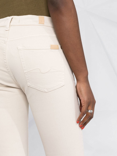 Shop 7 For All Mankind Flared Slim-cut Jeans In Nude