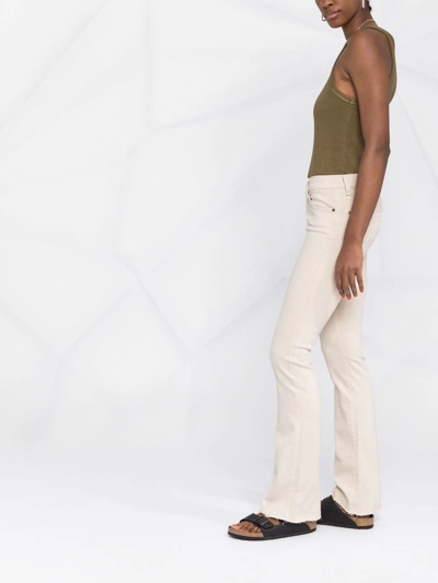 Shop 7 For All Mankind Flared Slim-cut Jeans In Nude
