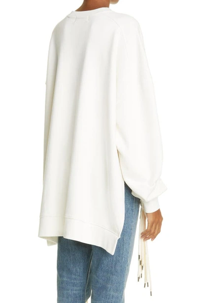 Shop Ambush Multicord Logo Oversize Cotton Sweatshirt In Cloud Dancer