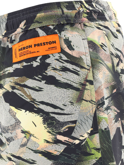Shop Heron Preston Camouflage Swimsuit In Green