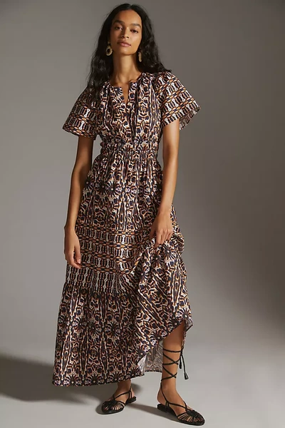 Shop Anthropologie The Somerset Maxi Dress In Brown