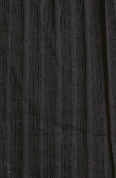 Shop Club Monaco Texture Stripe Sleeveless Cotton Blend Dress In Black