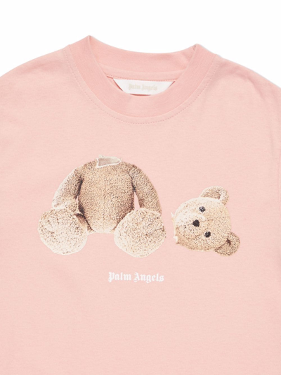 Shop Palm Angels Bear Print T-shirt In Pink