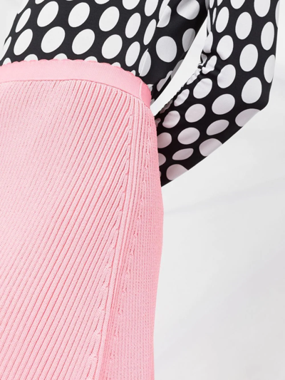 Shop Balenciaga Pointelle-knit Slip Skirt In Pink