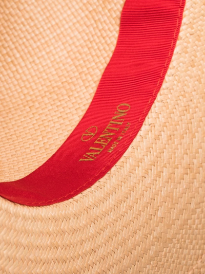 Shop Valentino Roman Stud Sun Hat In Neutrals