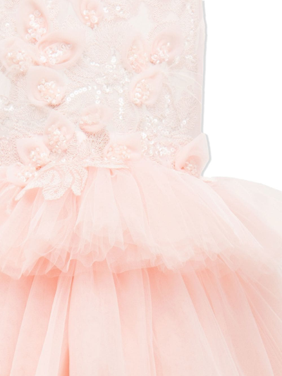 Tulleen Tulle Tiered Skirt Dress In Pink