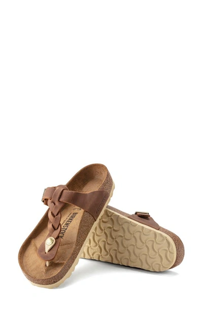 Shop Birkenstock Gizeh Braided Slide Sandal In Cognac