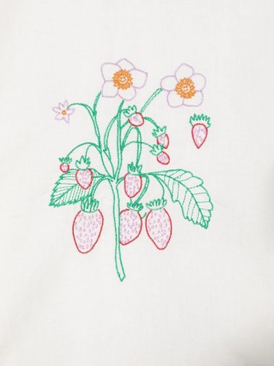 Shop Stella Mccartney Embroidered Cotton Blouse In White