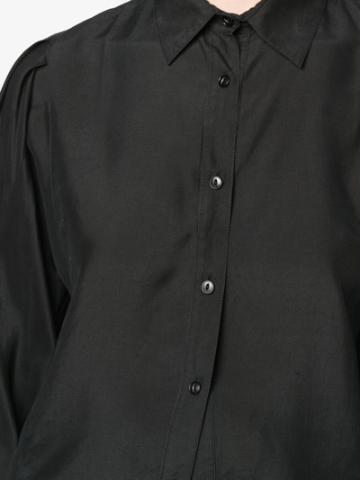 Pre-owned Issey Miyake 1970s Gathered Detailing Button-up Shirt In Black