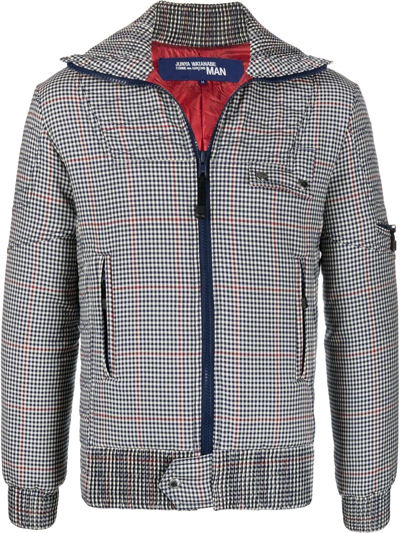 Pre-owned Junya Watanabe 2005 Gingham-check Padded Jacket In Blue
